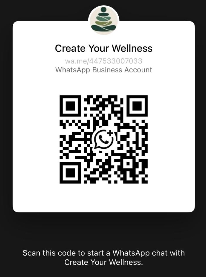 WhatsApp QR code — scan to message Create Your Wellness